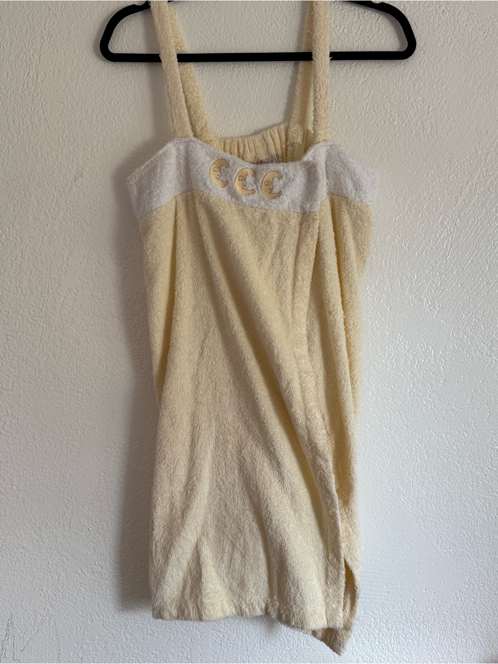 Aegean Apparel Robe Spa Wrap Towel Yellow Moons Celestial Vintage Y2K Rare